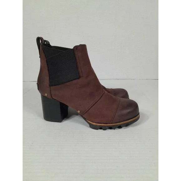 Sorel Brown Ankle Boots with Black Heel - Picture 12 of 13